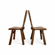 4 chaises de salle à manger brutalistes du milieu du siècle, Belgique / années 1970