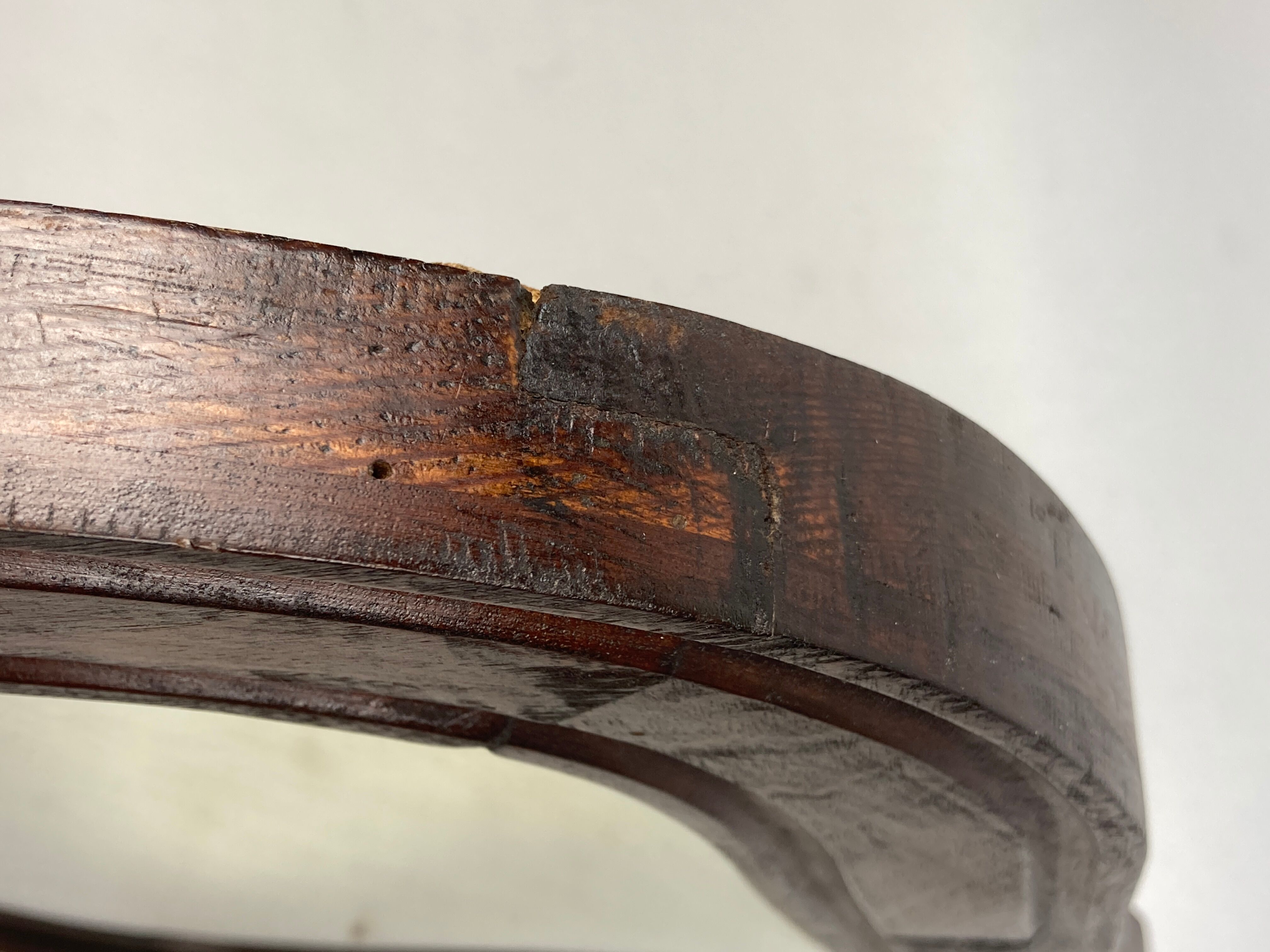 Hand carved wavy curvy vanity mirror, ca 1900