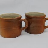 Set of 2 French stoneware cups