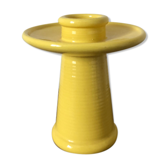 Vintage yellow ceramic candlestick