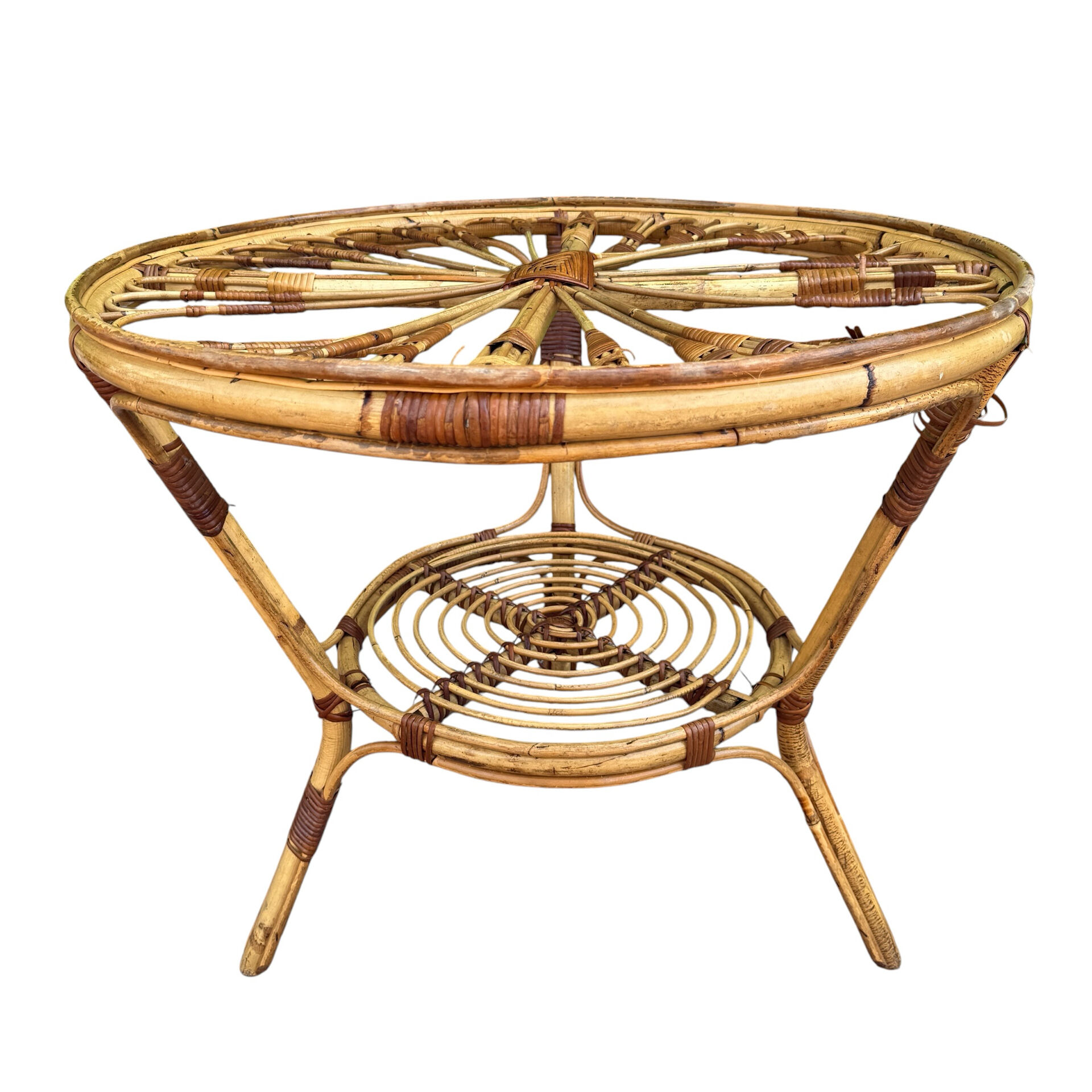 1950s rattan table from France