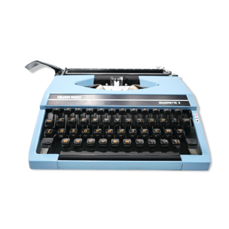 Machine à écrire Silver Reed Silverette II Bleue Turquoise révisée ruban neuf