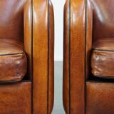 Set of 2 armchairs made of sheep leather