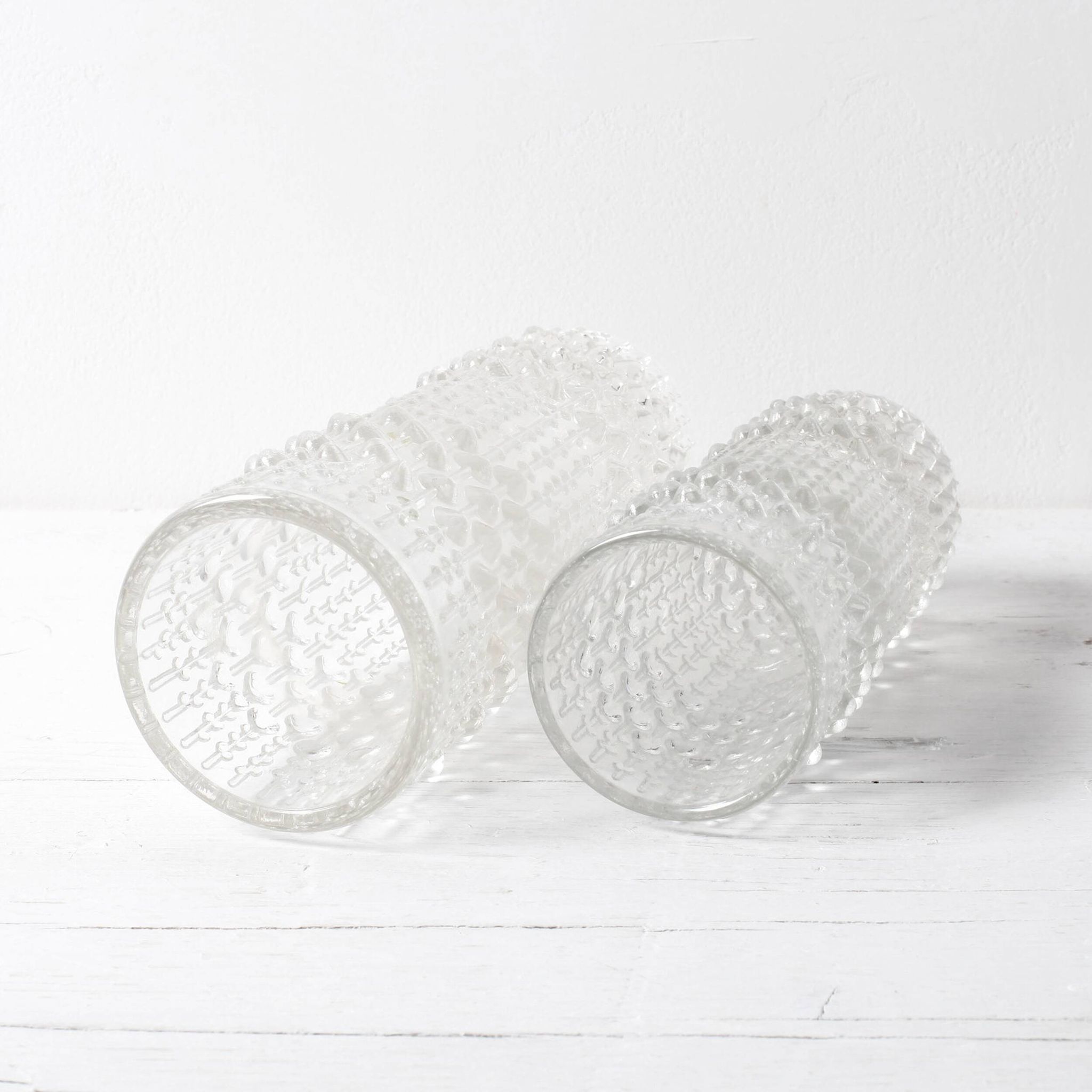 Set of 2 Glass Vases CandleWax by František Pečený / Czech Republic / 1972