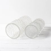 Set of 2 Glass Vases CandleWax by František Pečený / Czech Republic / 1972