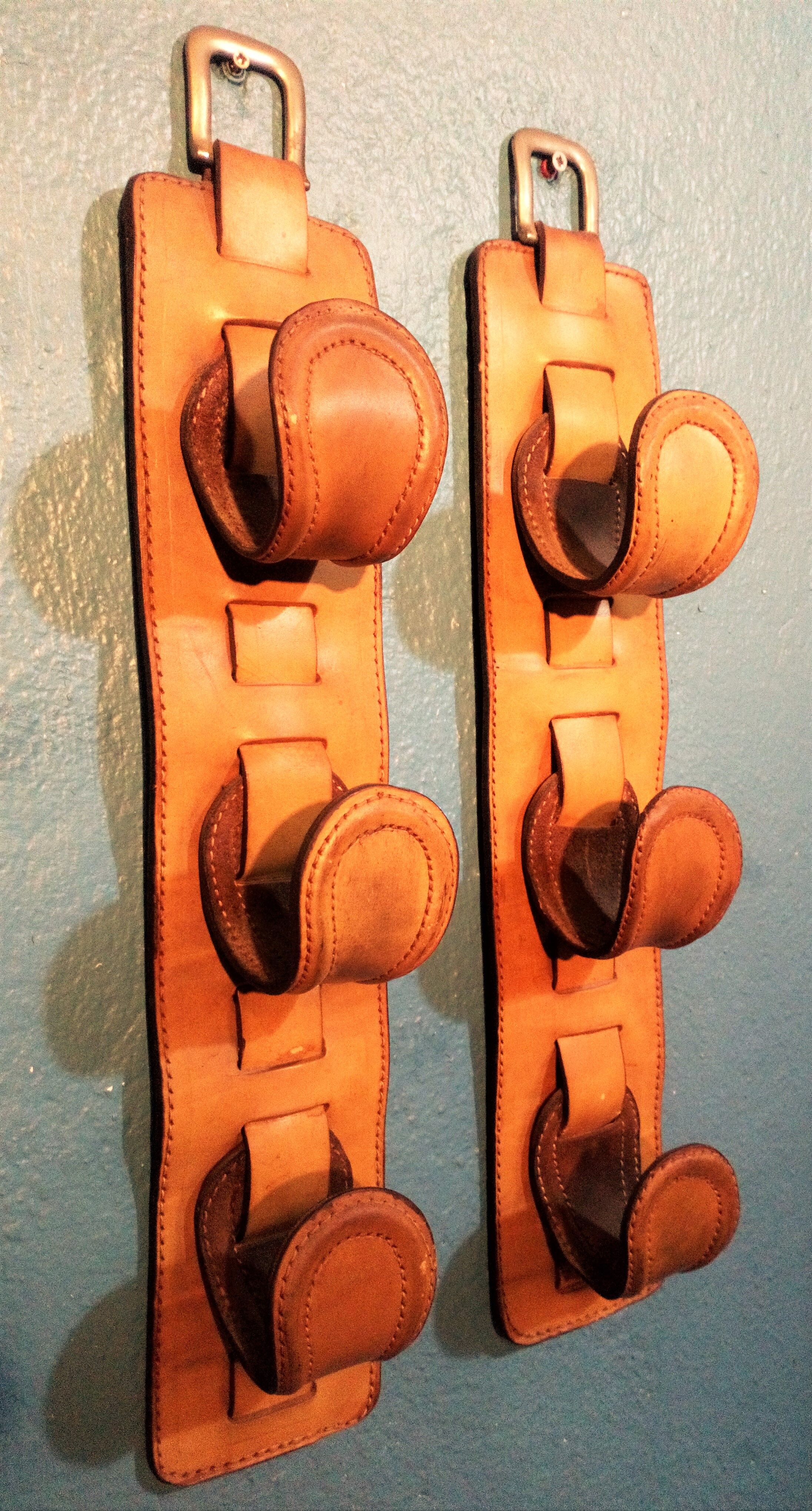 Leather wall hooks 1960s