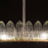 Set of 2 Luxury Large Art Decò Chandelier By Barovier e Toso, Murano Glass,