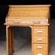 American desk with a single column in its original patina (1930s/40s).