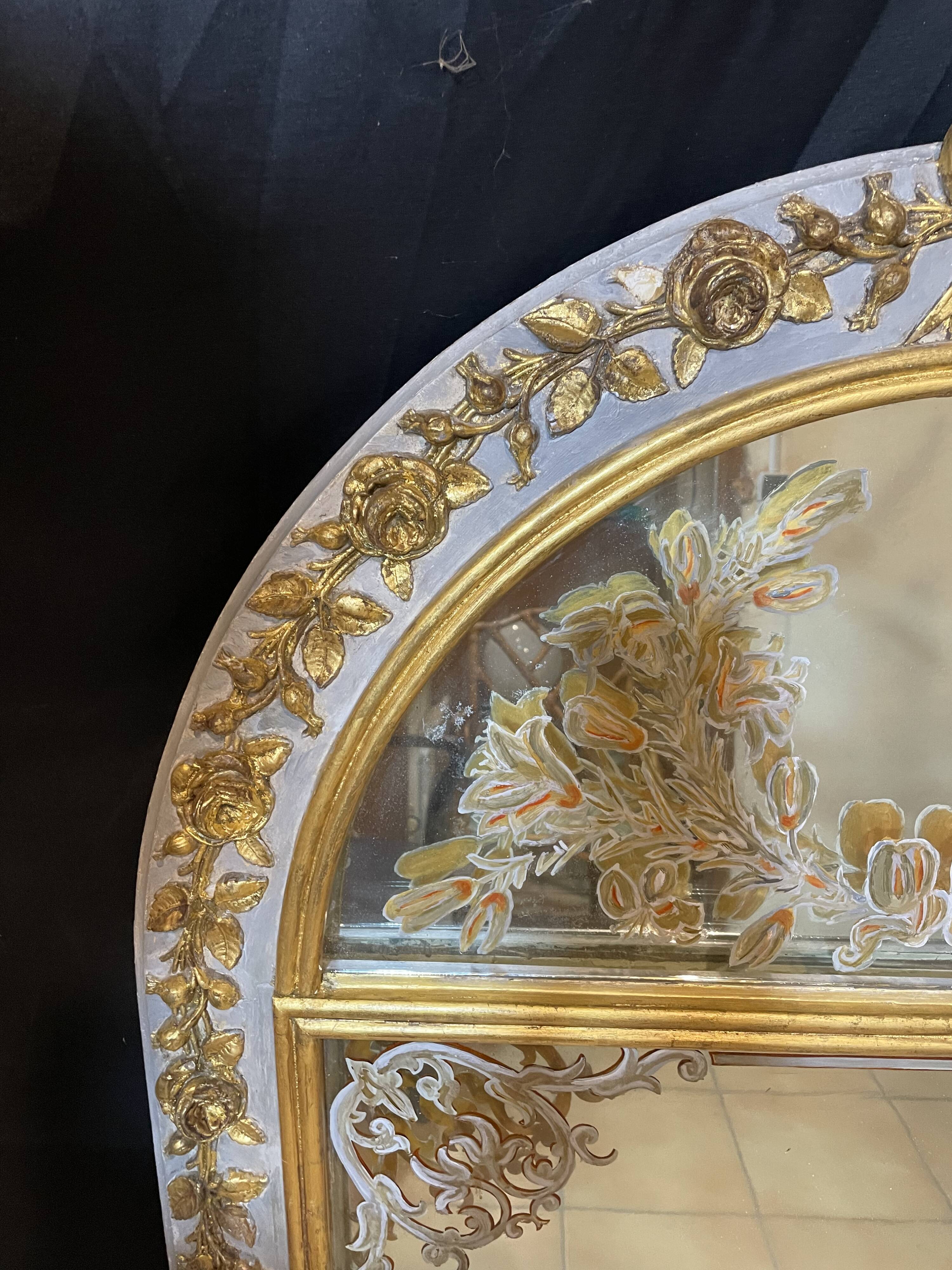 19th century woodwork mirror 82x140cm