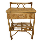 Vintage rattan bedside table