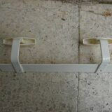White metal wall coat rack with 2 hooks from the 70s