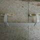 White metal wall coat rack with 2 hooks from the 70s