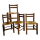 Set de quatre chaises paysannes paillées