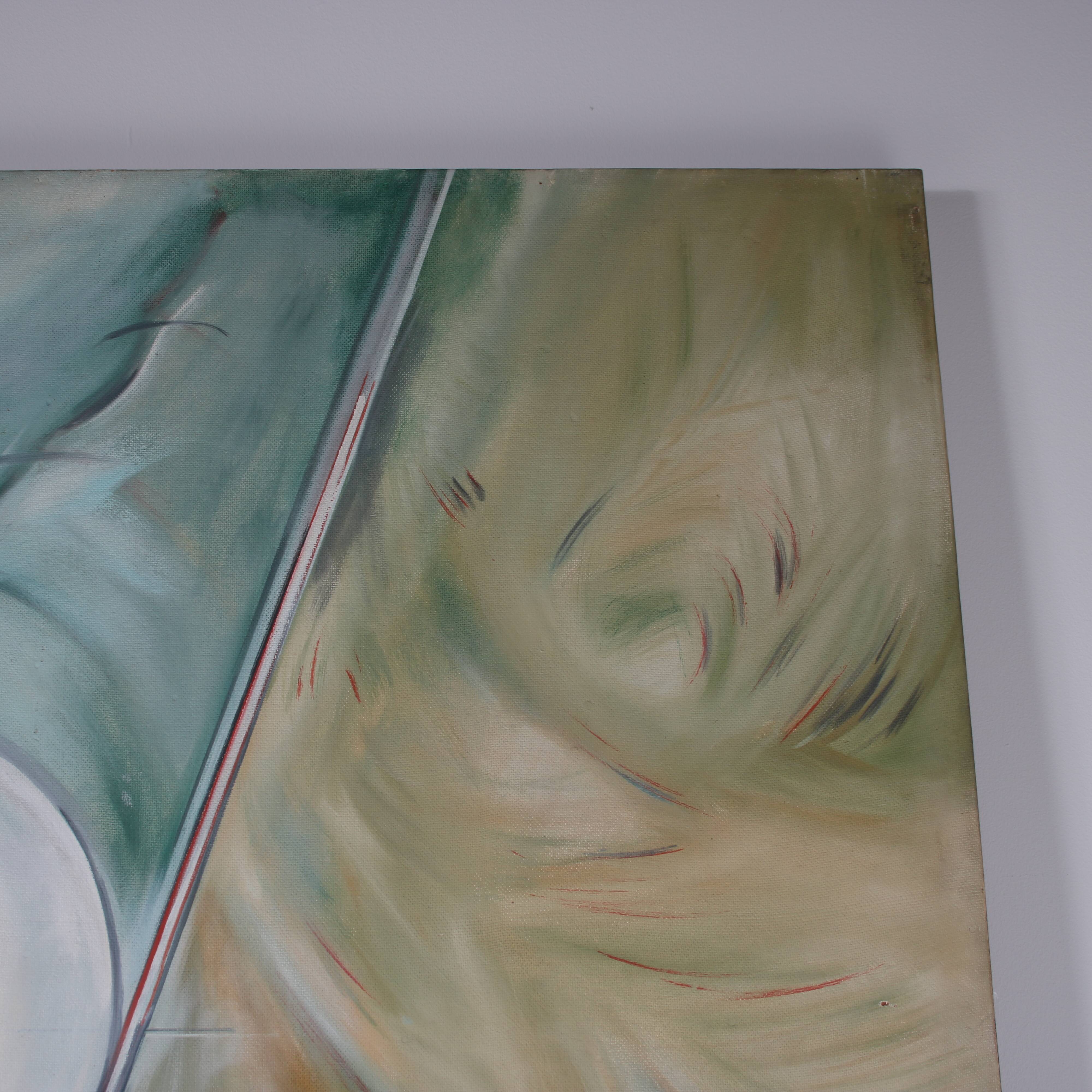 1968 Large painting “Lineaire Versneller” by Jan Withofs, Belgium