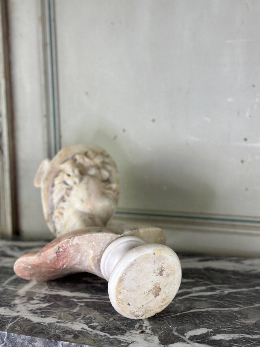 Bust of Hermes in alabaster, Italy circa 1880