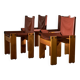 Ensemble de chaises Monk par Afra et Tobia Scarpa pour Molteni, 1973