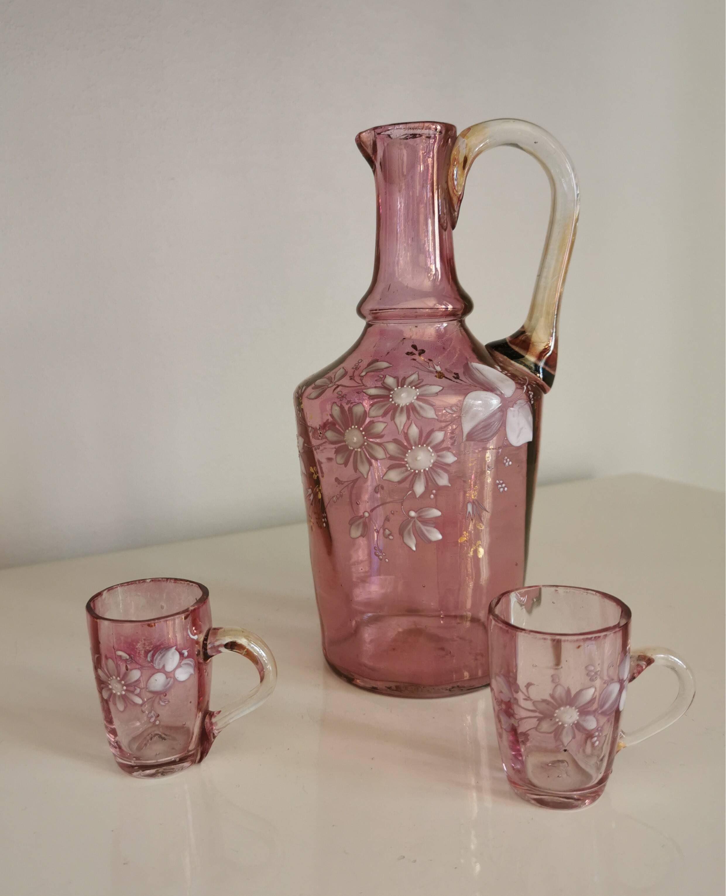 Licorera / jarra francesa y vasos – art noveau