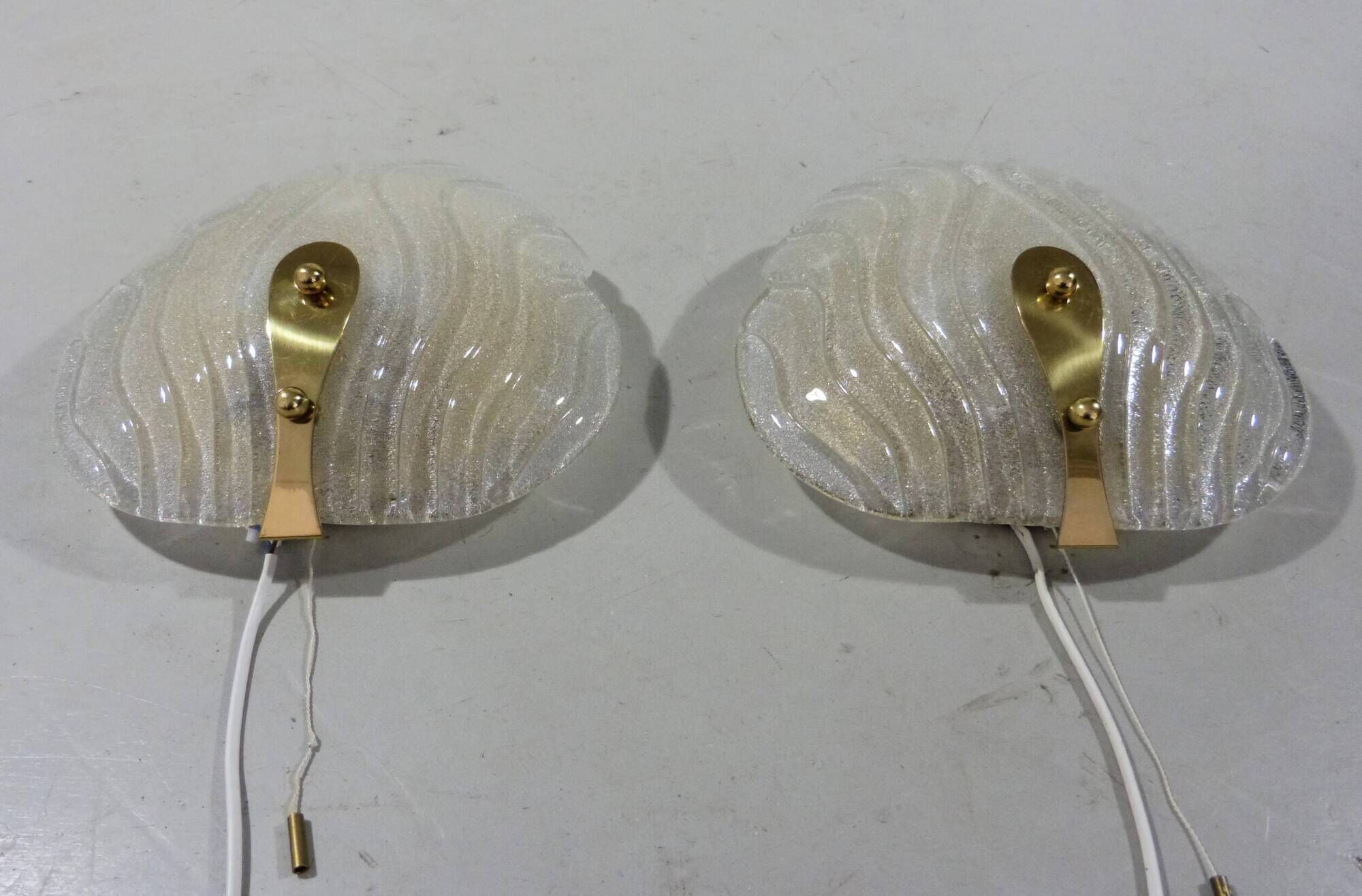 Hillebrand glass wall lamps  1960’s