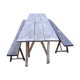 Vintage Guinguette table set with 2 benches