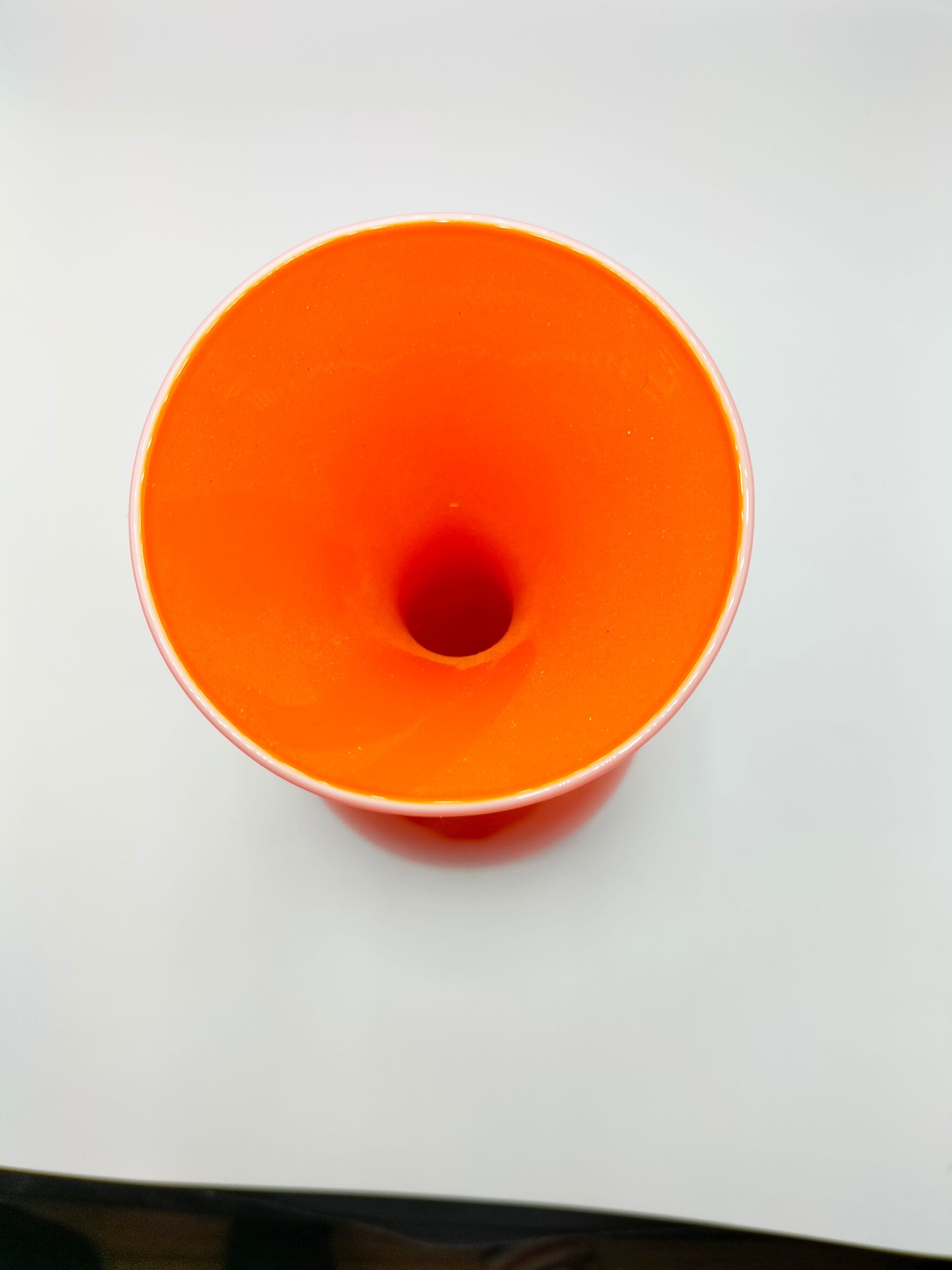 Orange glass vase 1970s