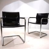 Matteo grassi mg15 cantilever armchairs - black leather
