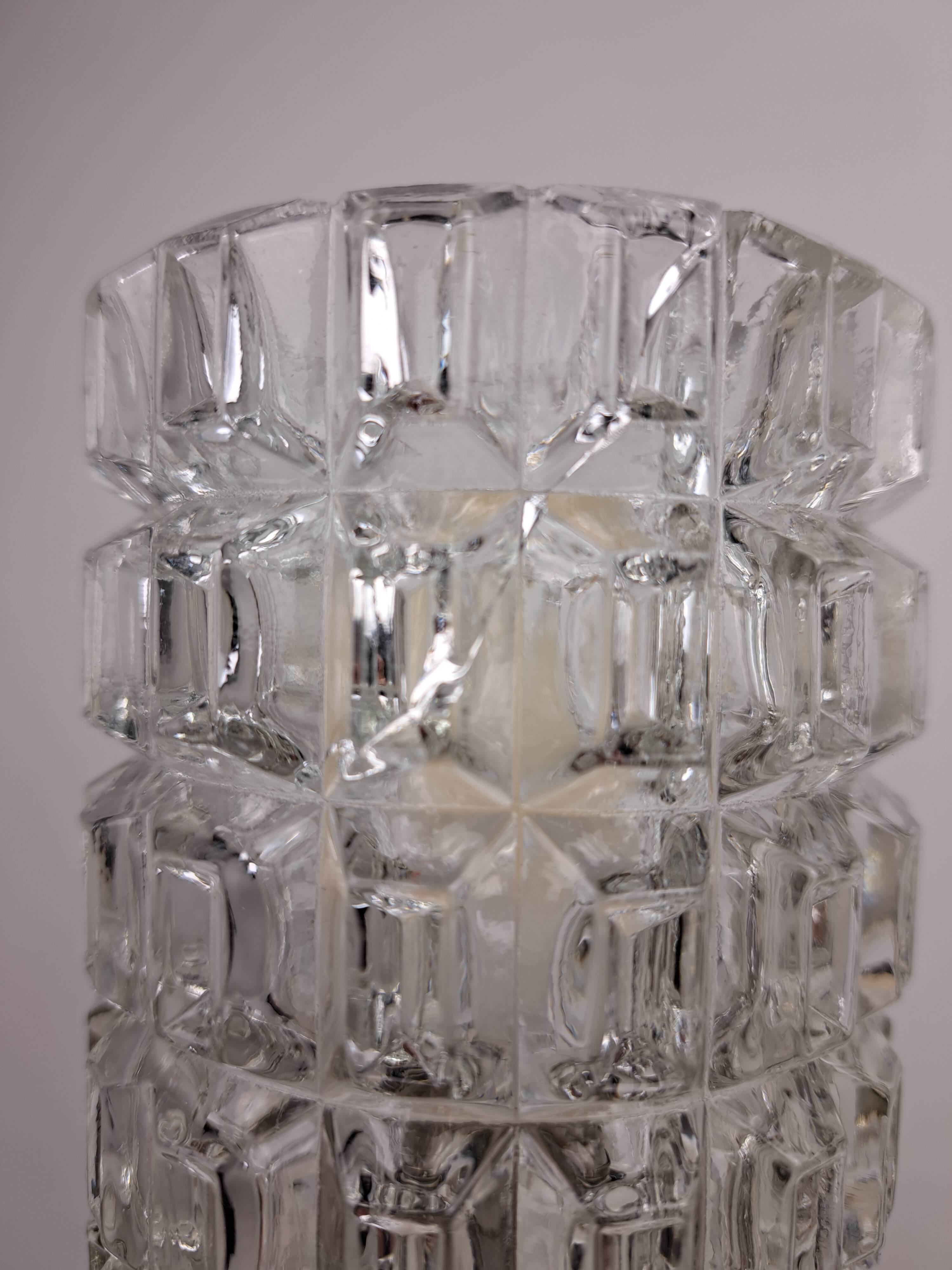 Pair of 70s glass wall lamps by Targetti Sankey