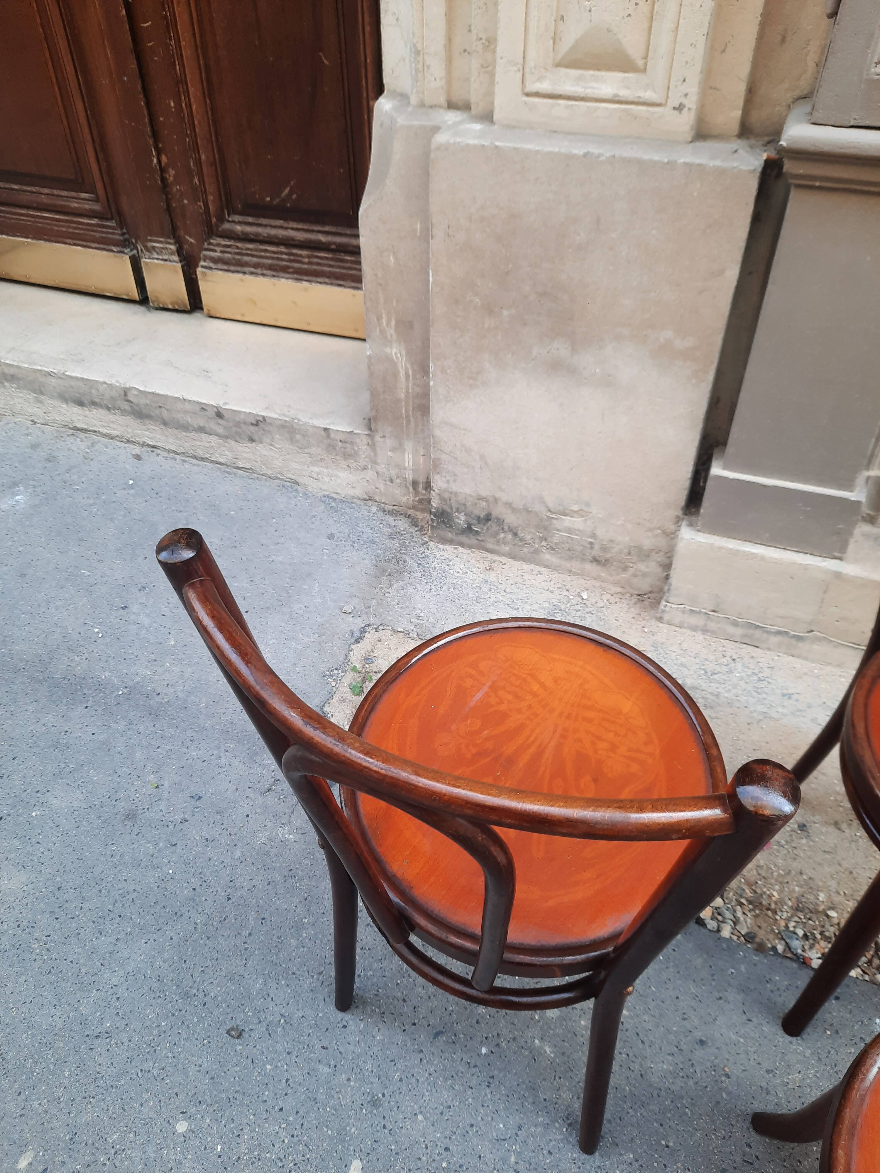 Set of four bistro chairs