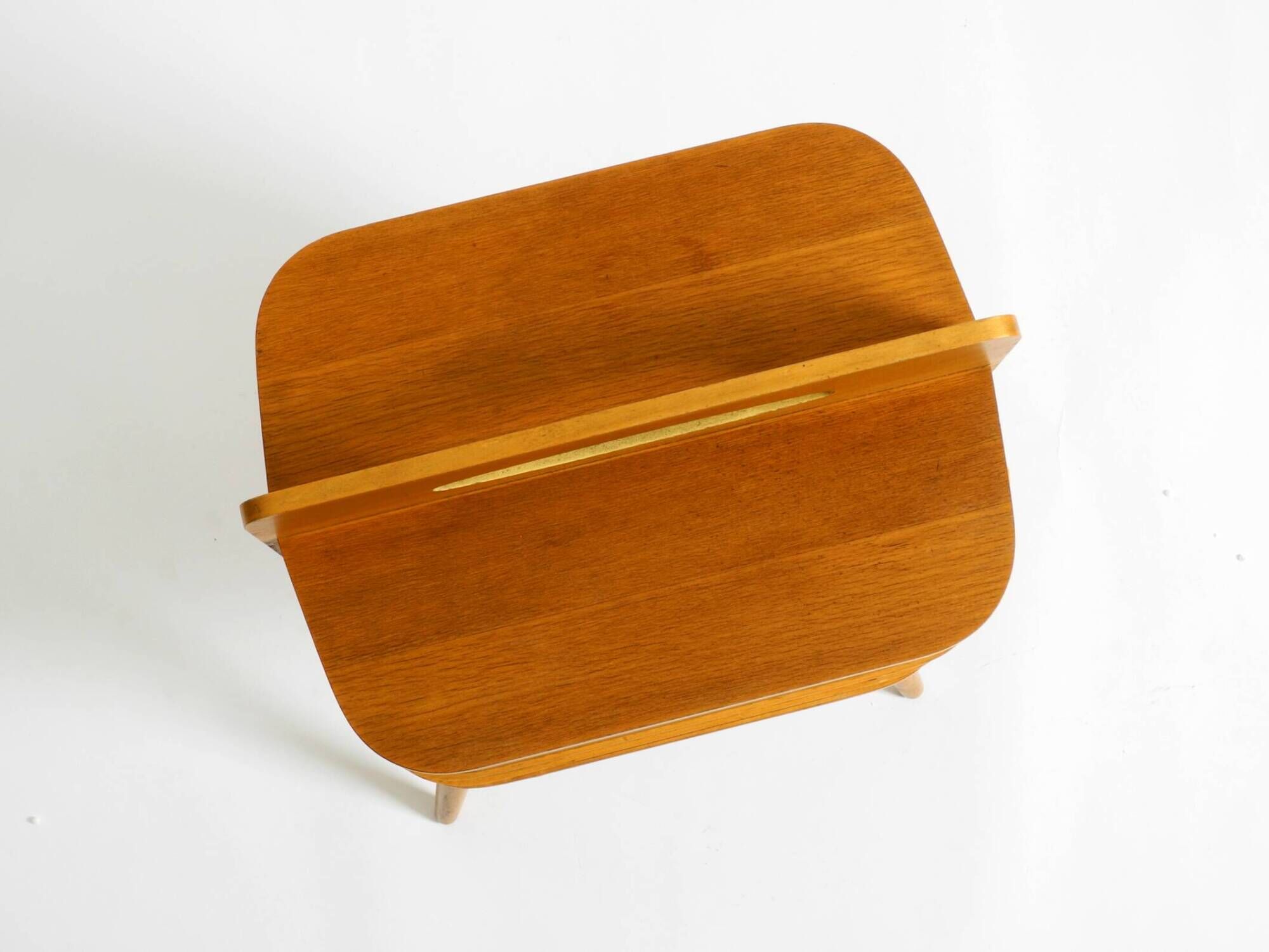 Beautiful original Mid Century teak sewing box with hinged compartments