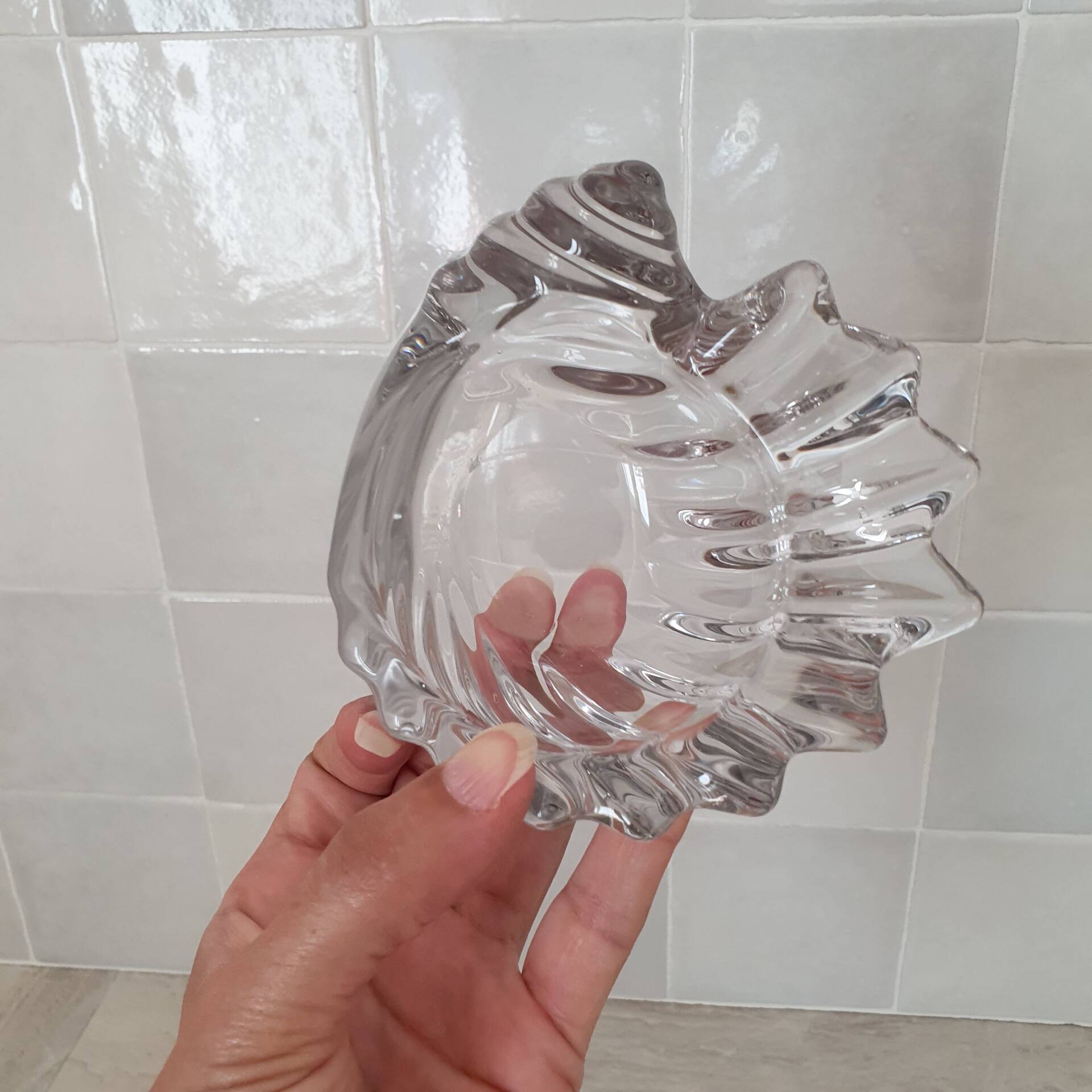 Vide-Poche coquillage en verre transparent