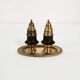 Brass and rosewood spice set, Denmark, 1950s