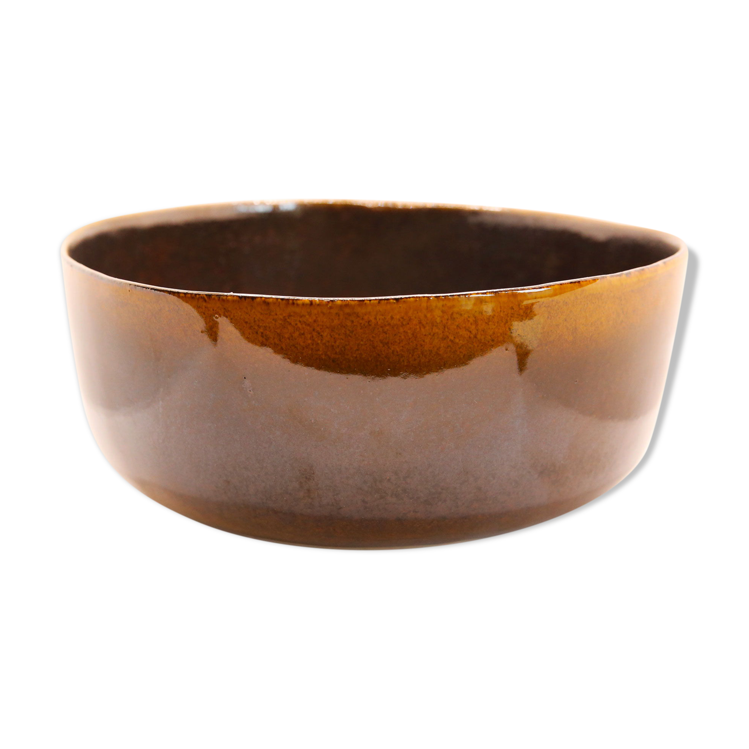 Salad bowl in brown sandstone, khaki and saffron