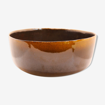 Salad bowl in brown sandstone, khaki and saffron