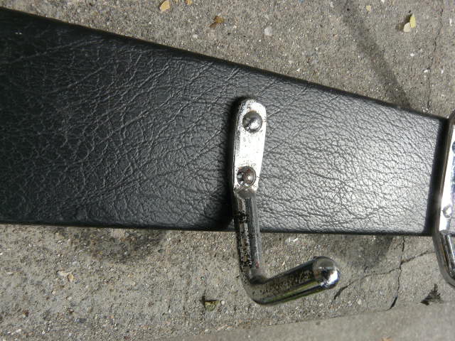 coat rack chrome metal and imitation leather 3 hooks
