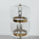 Large Floor Lamp of Mouth Blown Bubble Glass and Brass, 1970s