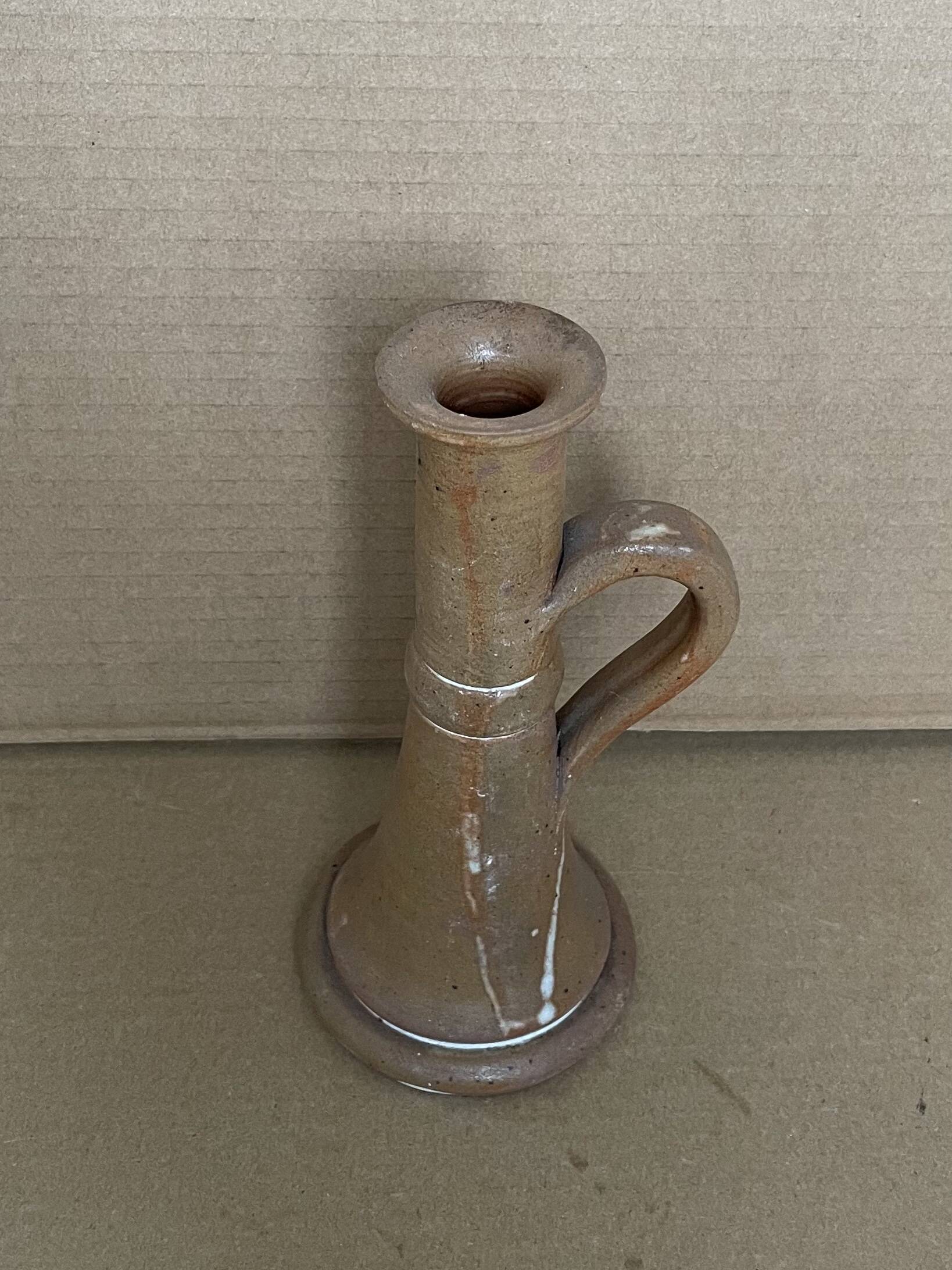 Bougeoir en grès émaillé vintage