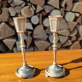 Vintage gilded brass candlesticks