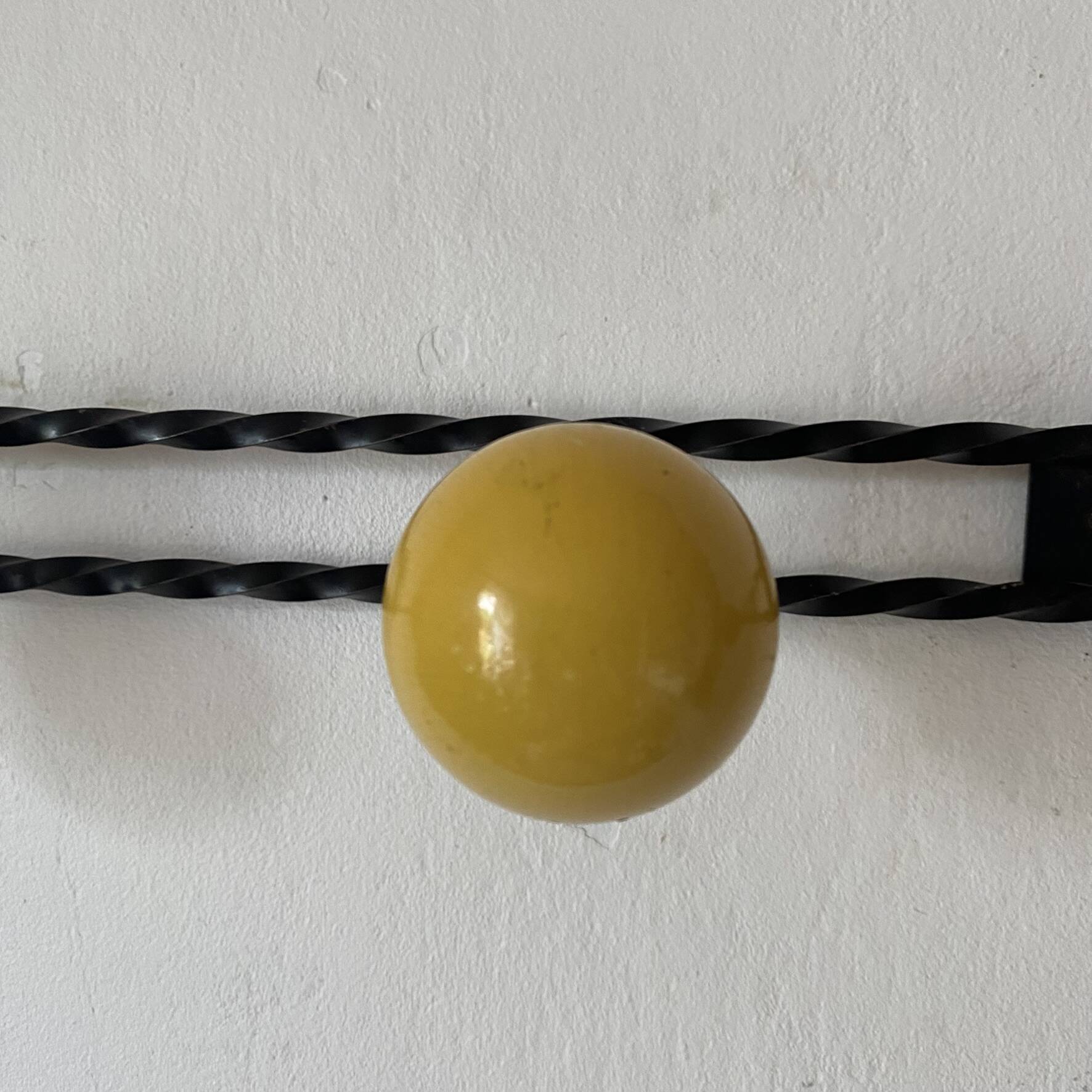 Vintage wooden coat rack balls