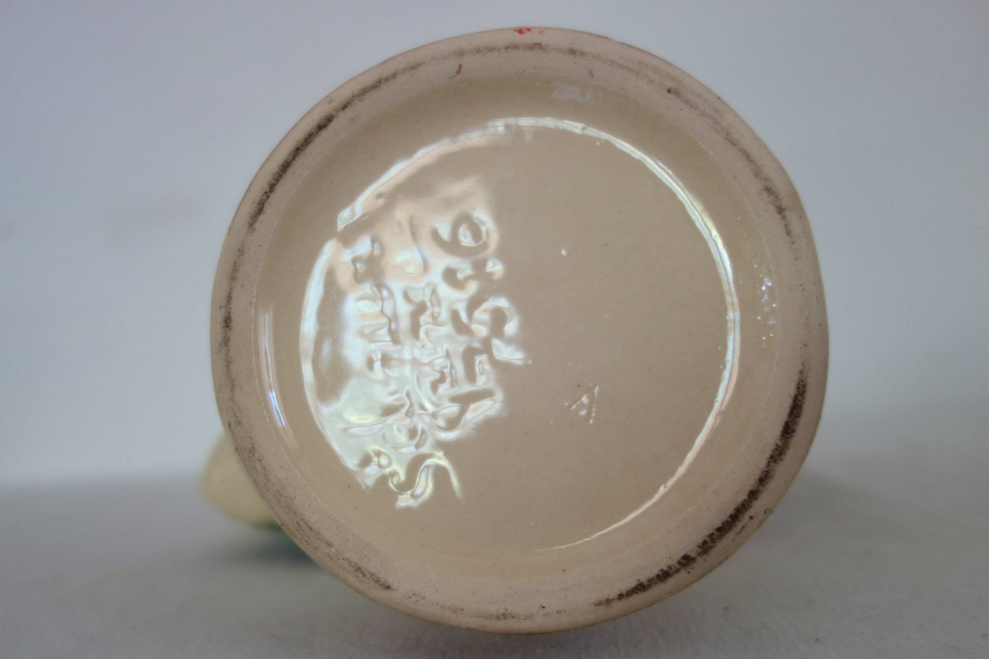 Saint Clément rooster pitcher, barbotine, 1950s