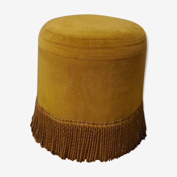 Pouf velours ocre