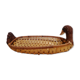 Braided wicker zoomorphic bread basket