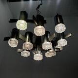 Italian Large Midcentury Chrome Chandelier 15 Lights