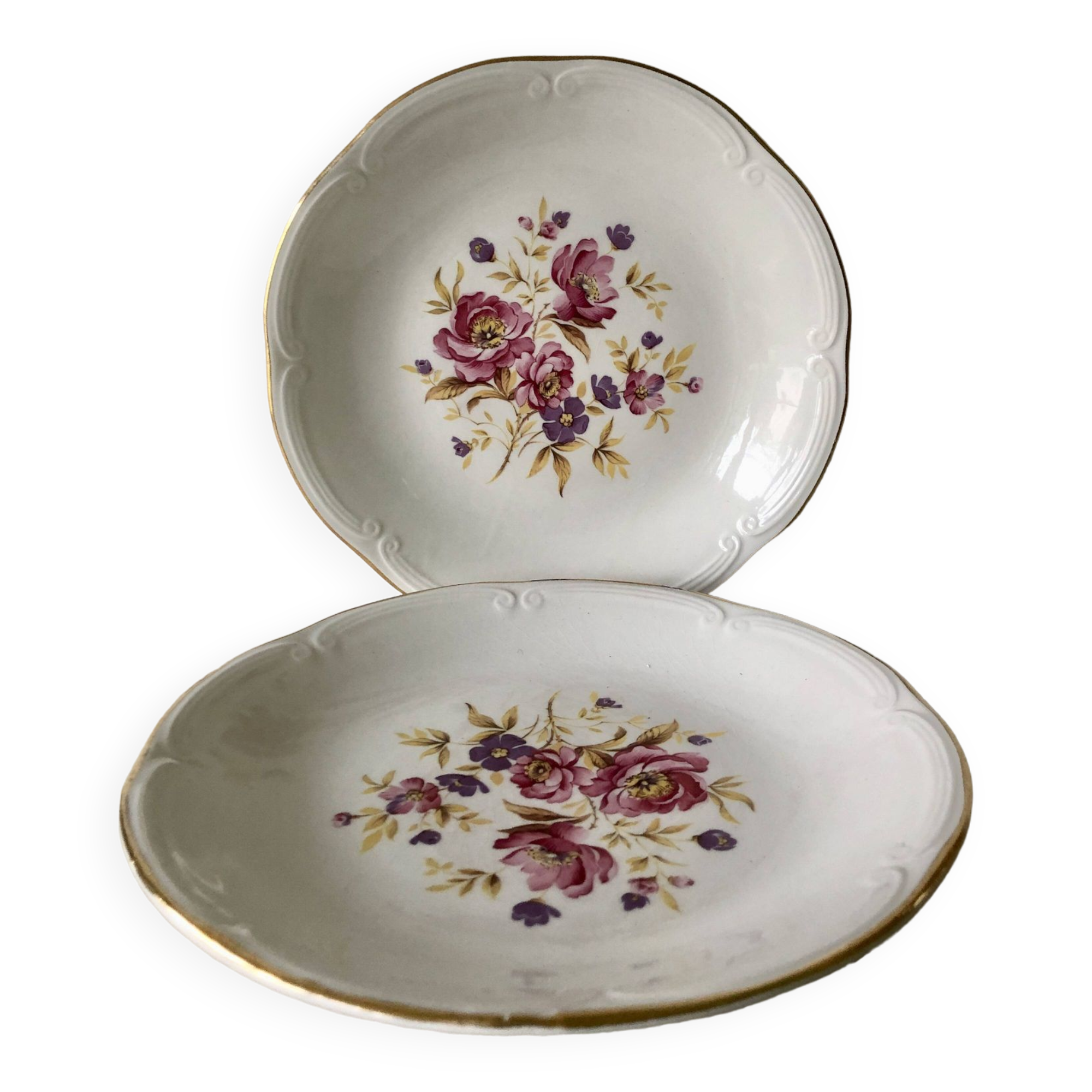 Set of 2 Gien earthenware dinner plates
