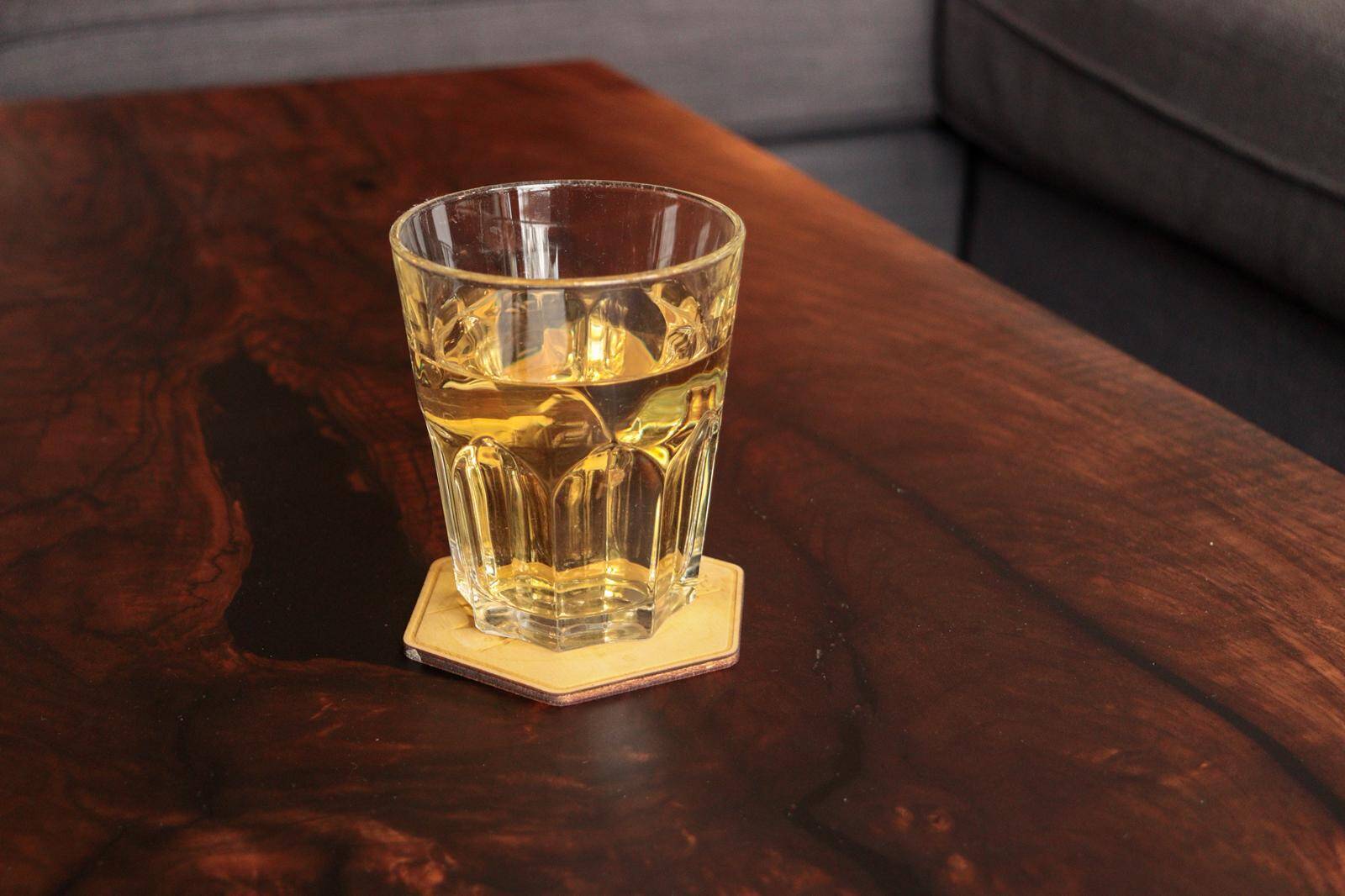 Handcrafted coffee table in solid walnut & epoxy resin – unique piece