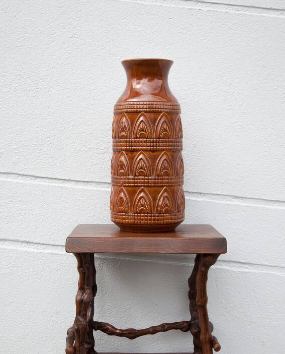 Large ceramic vase, Vase 1485 50, brown vase, ceramic vase, collection, umbrella holder