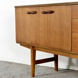 Buffet/Long John en teck « Avalon » du milieu du siècle. Style vintage élégant.