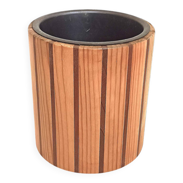 Seau à glace ou rafraîchisseur bouteille scandinave bois Hauteur 22,5 cm