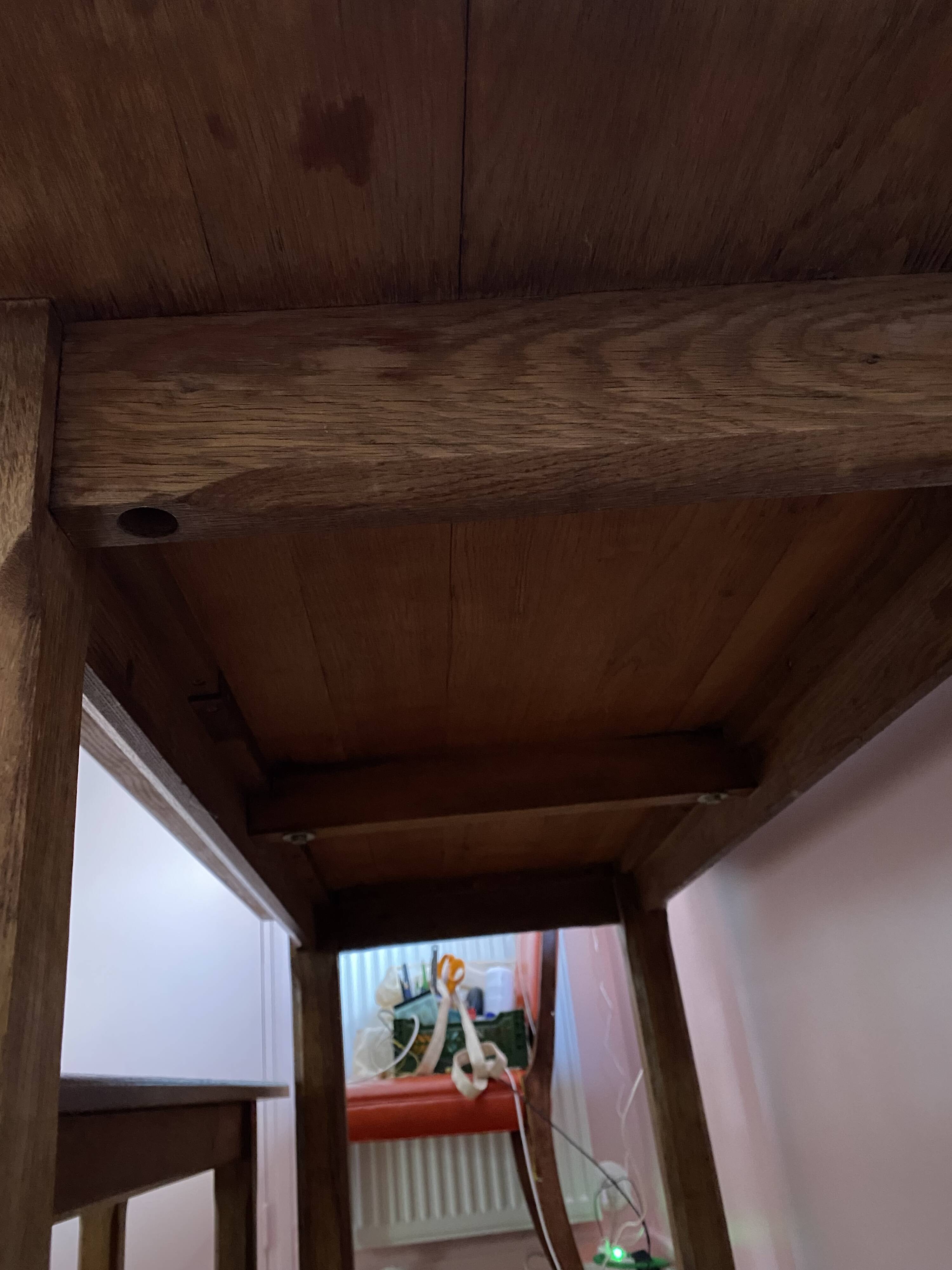 Solid elm wood farmhouse table and bench set