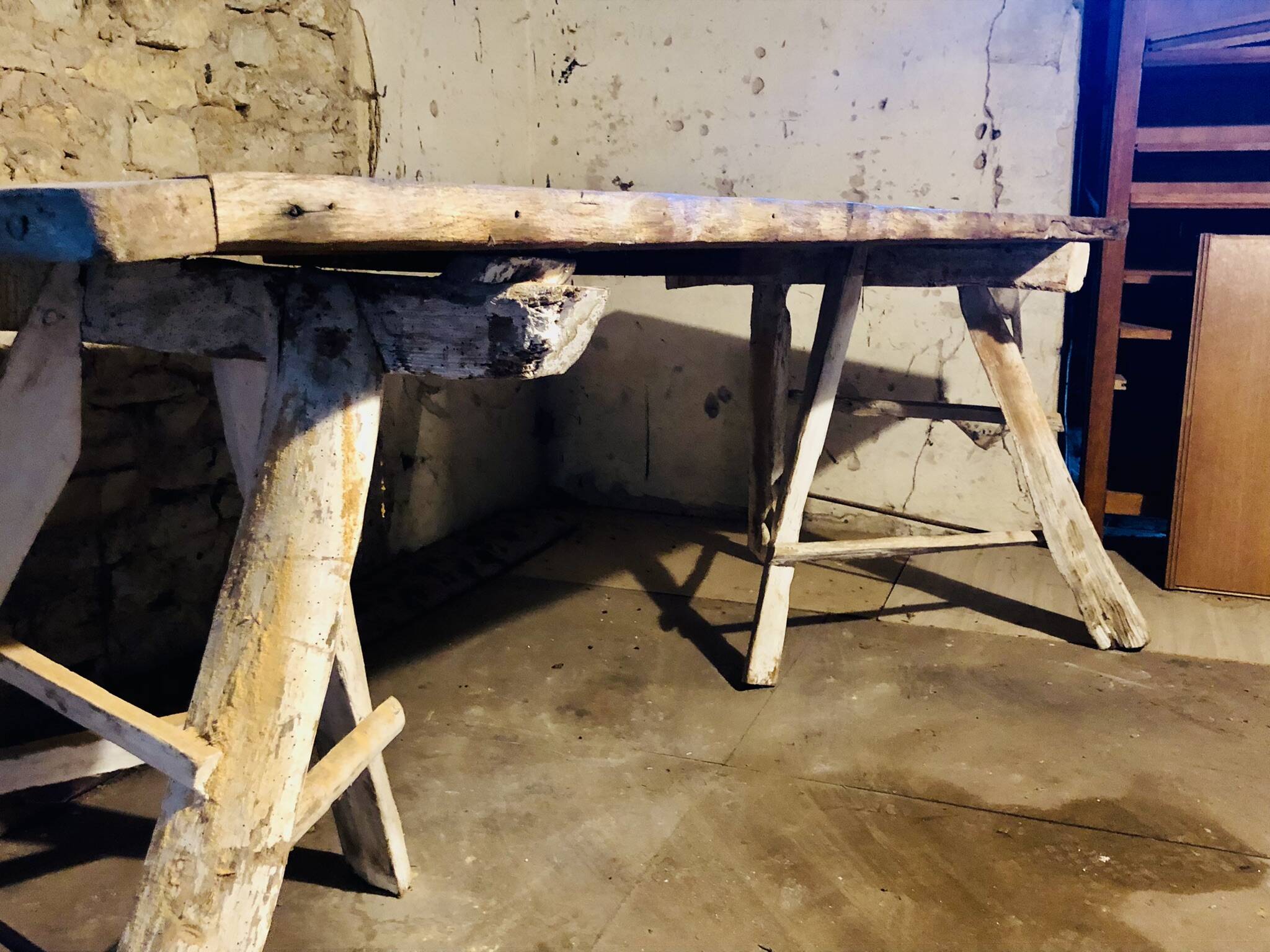 Large rustic country table