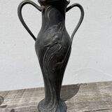 Art nouveau pewter vase 1900 signed