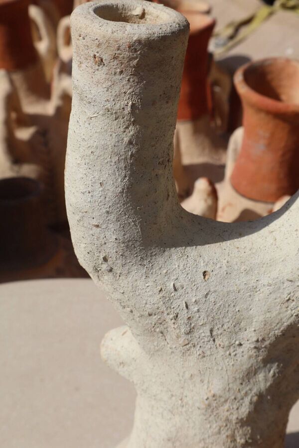 Poterie - Scultpure tamegroute brute abstraite deux branches